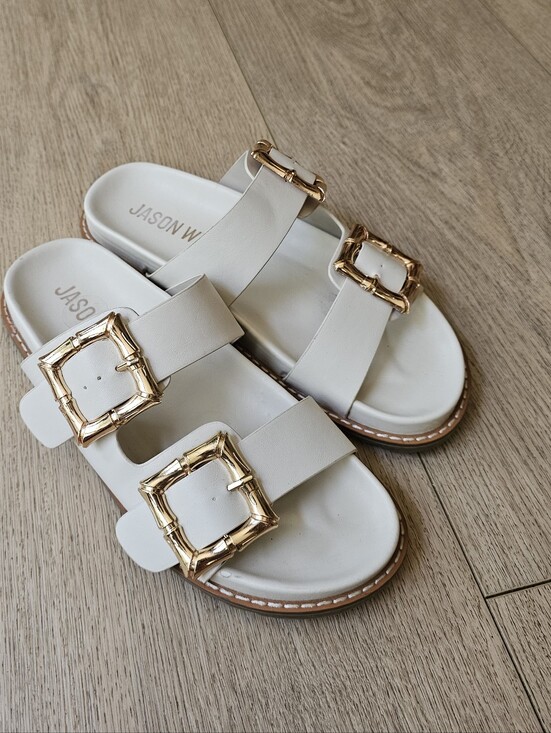 Jason Wu Shoes - Jason Wu Gold Double Buckle Marzan Sandals